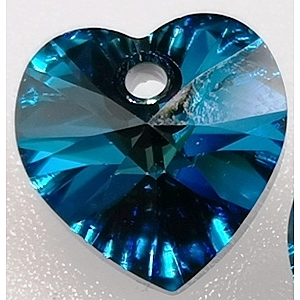 10mm Swarovski heart Bermuda Blue